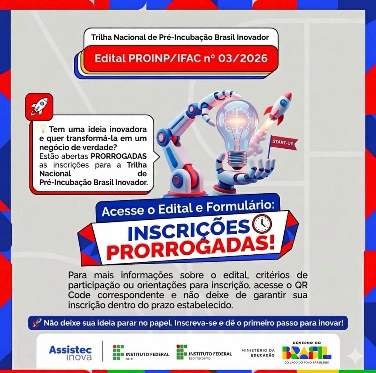 Ifac verlängert Anmeldungen für den Brasil Innovador National Pre-Incubation Trail