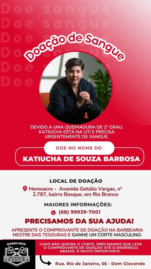 Campanha mobiliza doadores para ajudar paciente internada na UTI