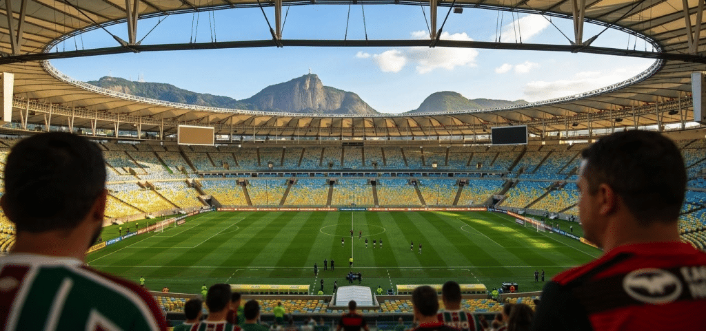 Estádio do Maracanã preparado para o jogo Fluminense x Athletico-PR pelo Brasileirão neste domingo.
